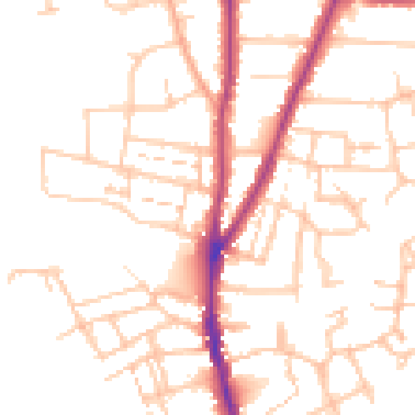 Daytime road noise heatmap for WR3 7BW