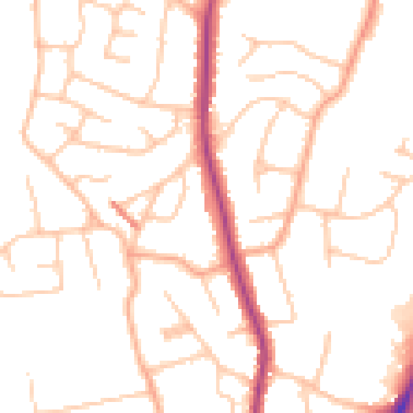 Daytime road noise heatmap for WR3 7DA
