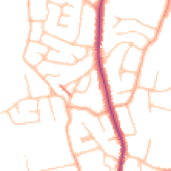 Daytime road noise heatmap for WR3 7DD