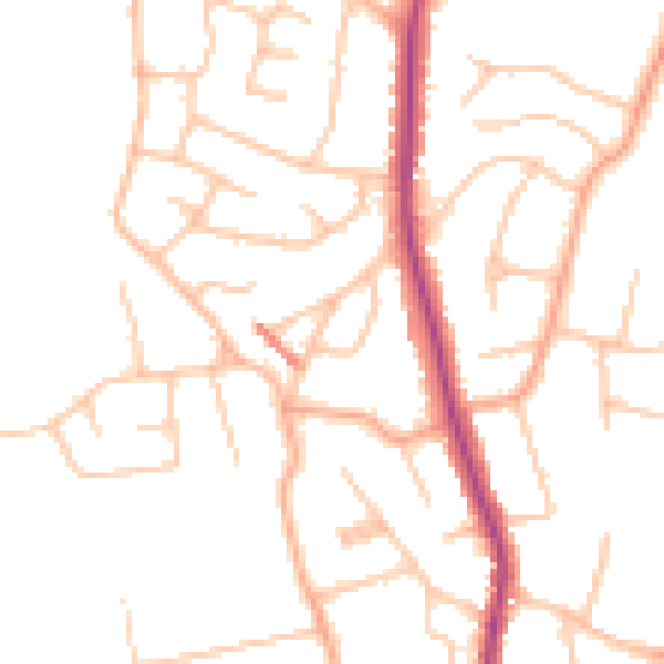 Daytime road noise heatmap for WR3 7DE