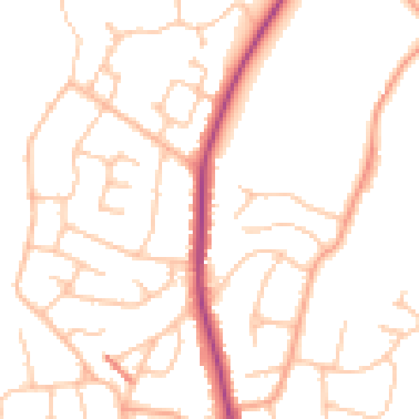 Daytime road noise heatmap for WR3 7DH