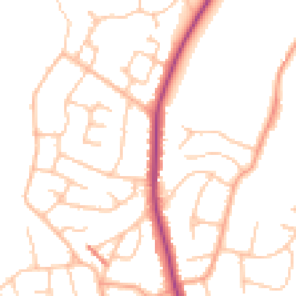 Daytime road noise heatmap for WR3 7DQ