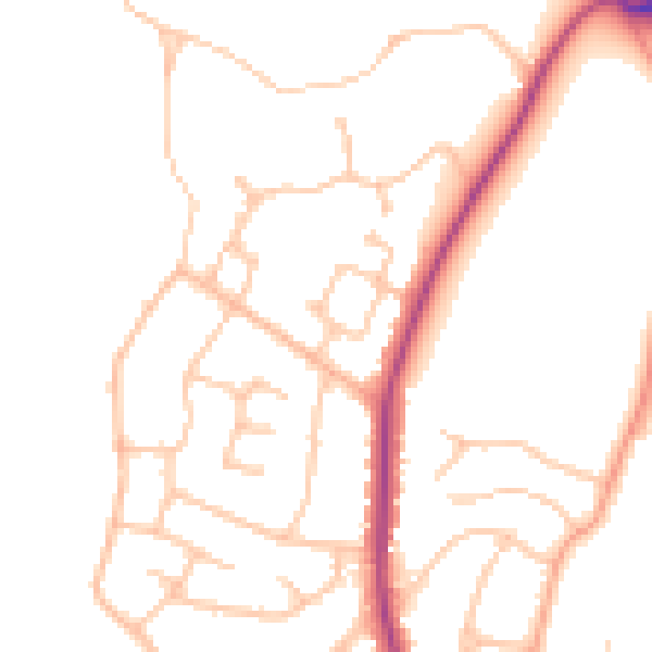 Daytime road noise heatmap for WR3 7EP