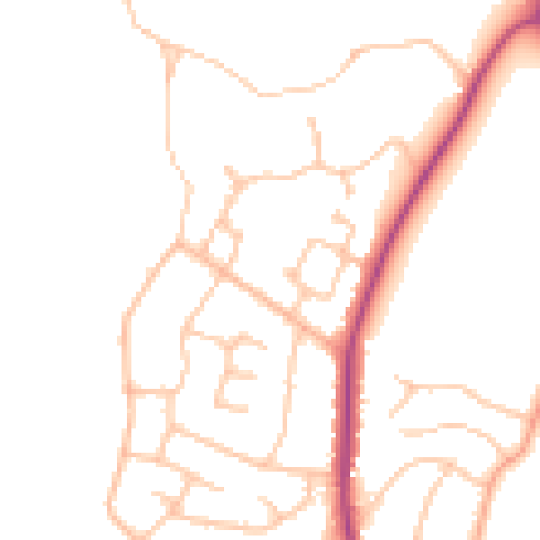 Daytime road noise heatmap for WR3 7FD