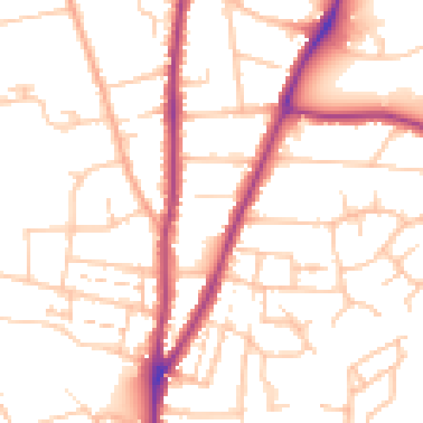 Daytime road noise heatmap for WR3 7HY