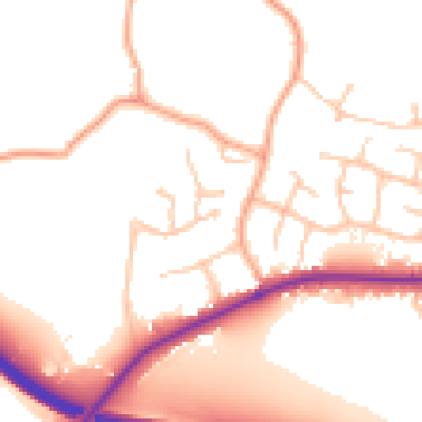 Daytime road noise heatmap for WR3 7LF