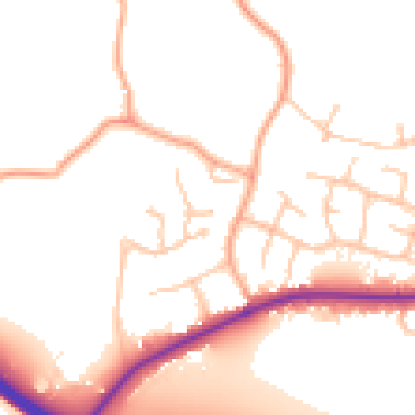 Daytime road noise heatmap for WR3 7LL