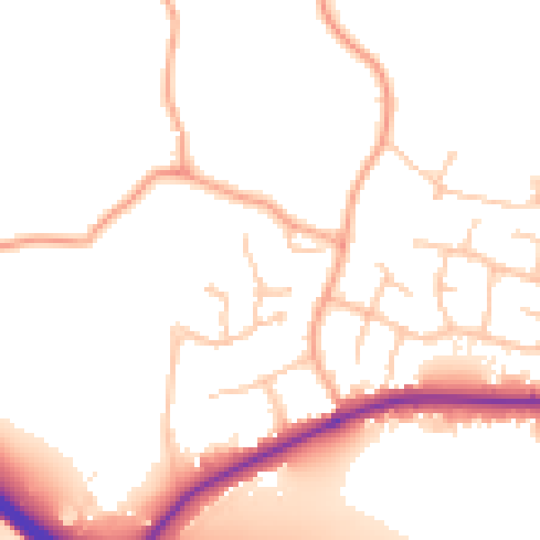 Daytime road noise heatmap for WR3 7LQ