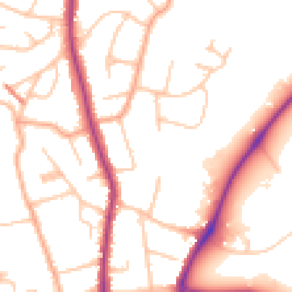Daytime road noise heatmap for WR3 7PX