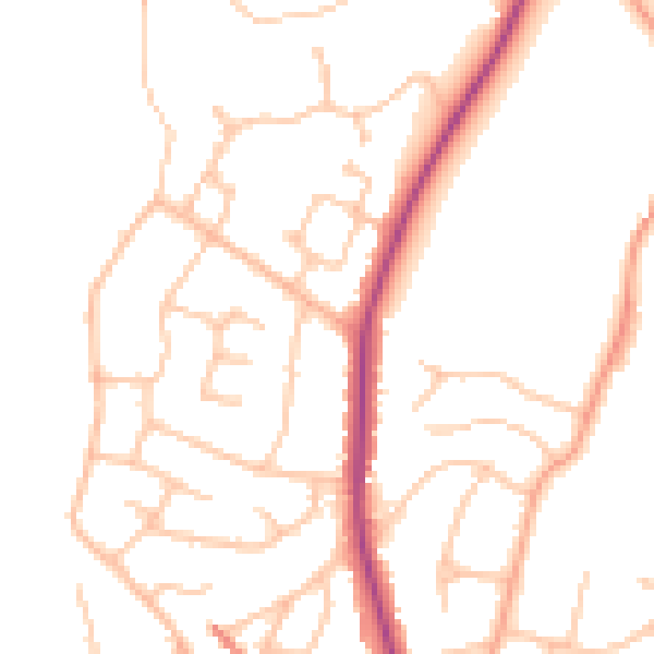 Daytime road noise heatmap for WR3 7QF