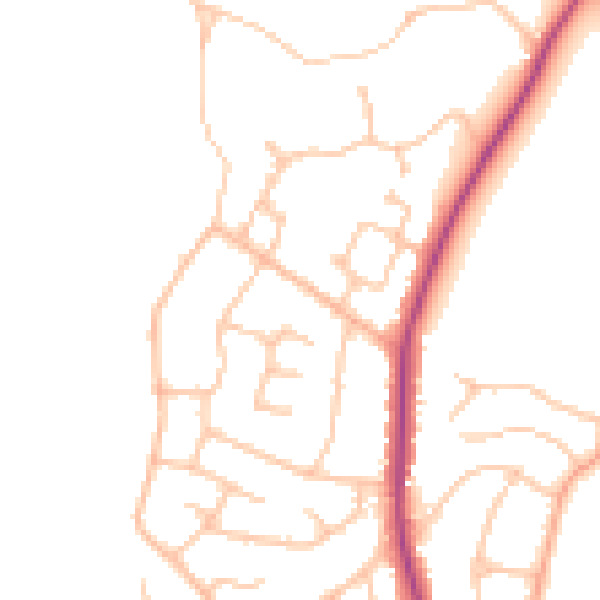 Daytime road noise heatmap for WR3 7QG