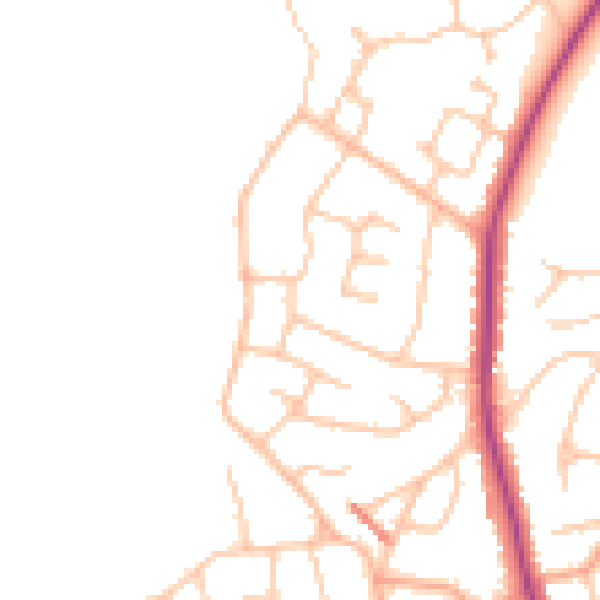 Daytime road noise heatmap for WR3 7QN