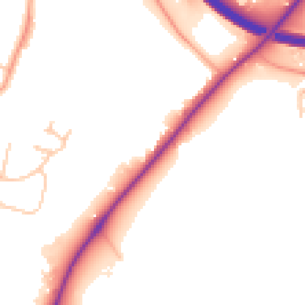 Daytime road noise heatmap for WR3 7SW