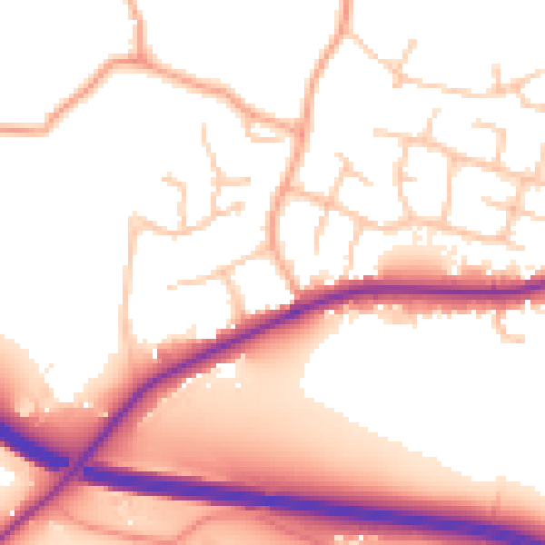 Daytime road noise heatmap for WR3 7TD