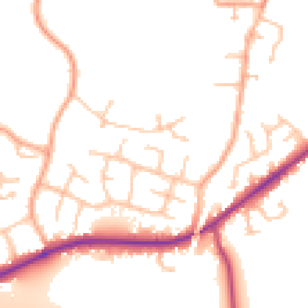 Daytime road noise heatmap for WR3 7TN