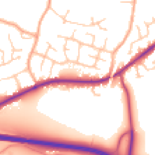 Daytime road noise heatmap for WR3 7UA