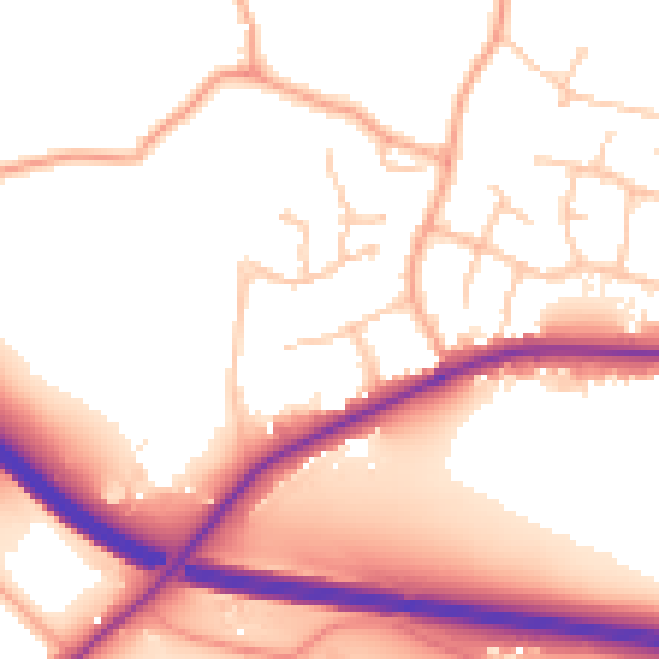 Daytime road noise heatmap for WR3 7UB