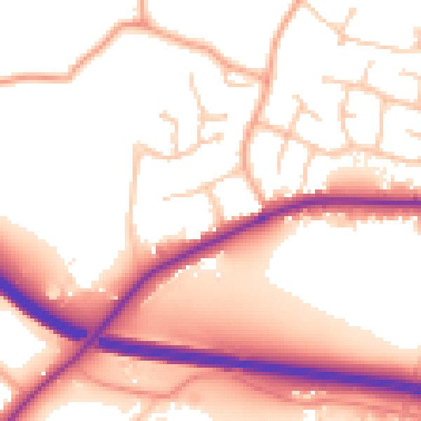 Daytime road noise heatmap for WR3 7UE