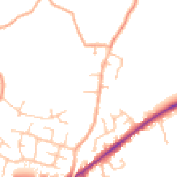 Daytime road noise heatmap for WR3 7UN