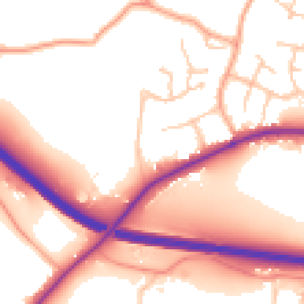 Daytime road noise heatmap for WR3 7UR