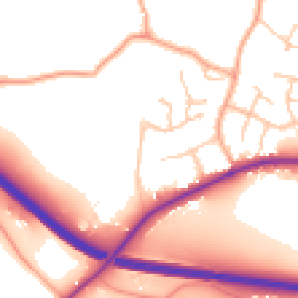 Daytime road noise heatmap for WR3 7UU