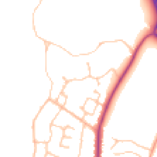 Daytime road noise heatmap for WR3 7WB