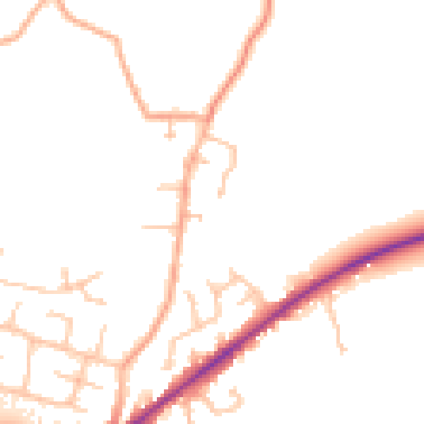 Daytime road noise heatmap for WR3 7WF