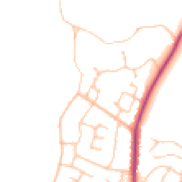 Daytime road noise heatmap for WR3 7WS