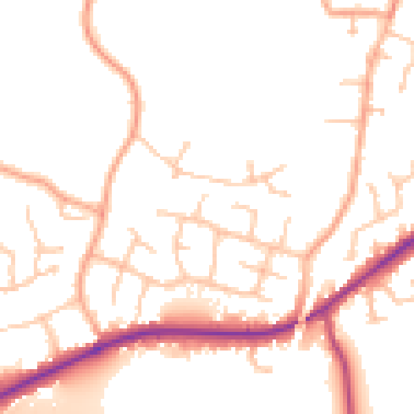 Daytime road noise heatmap for WR3 7XB