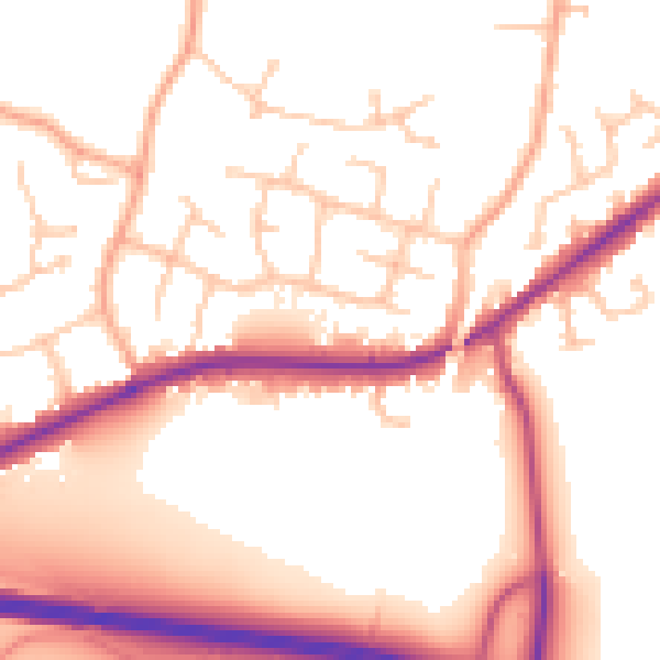 Daytime road noise heatmap for WR3 7XG