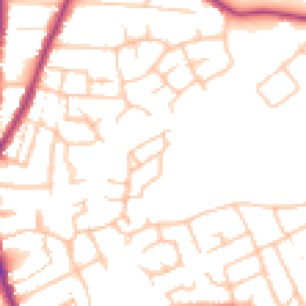 Daytime road noise heatmap for WR3 8BF