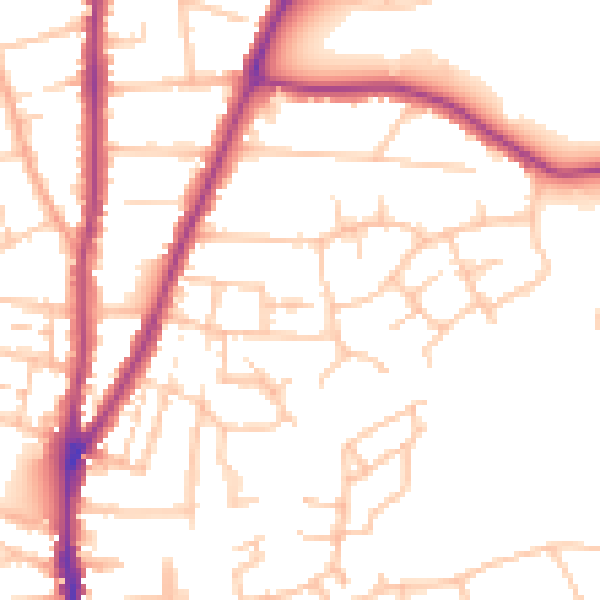 Daytime road noise heatmap for WR3 8BN