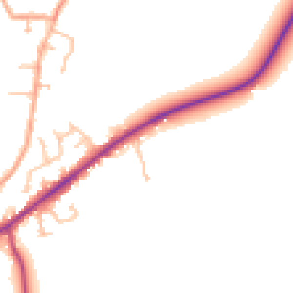 Daytime road noise heatmap for WR3 8BZ
