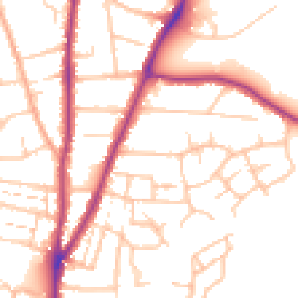 Daytime road noise heatmap for WR3 8DA