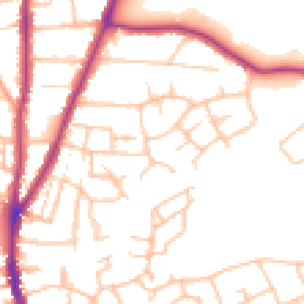 Daytime road noise heatmap for WR3 8EA