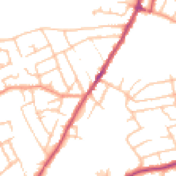 Daytime road noise heatmap for WR3 8ES