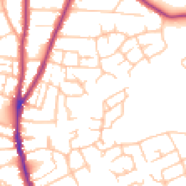 Daytime road noise heatmap for WR3 8HZ