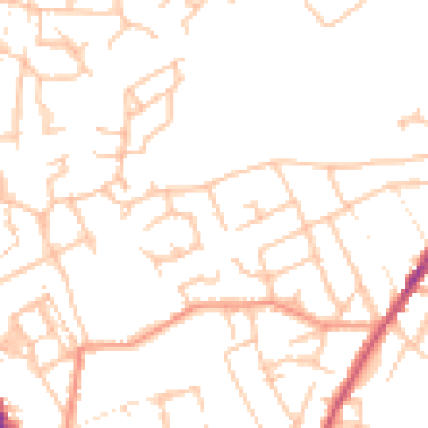 Daytime road noise heatmap for WR3 8LQ