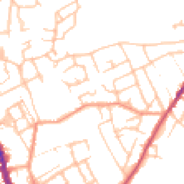 Daytime road noise heatmap for WR3 8LU