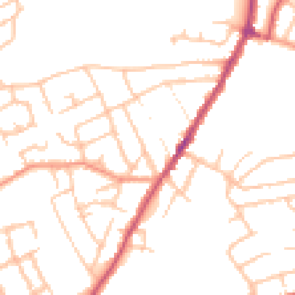 Daytime road noise heatmap for WR3 8NN