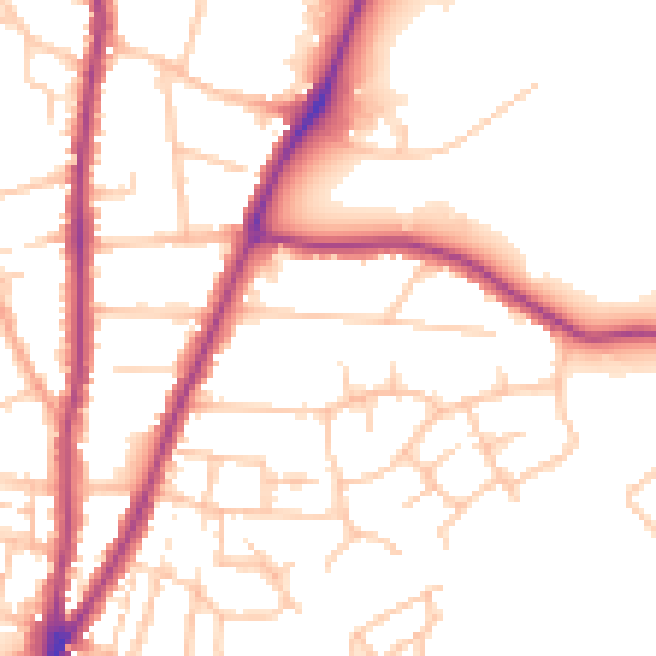 Daytime road noise heatmap for WR3 8PZ