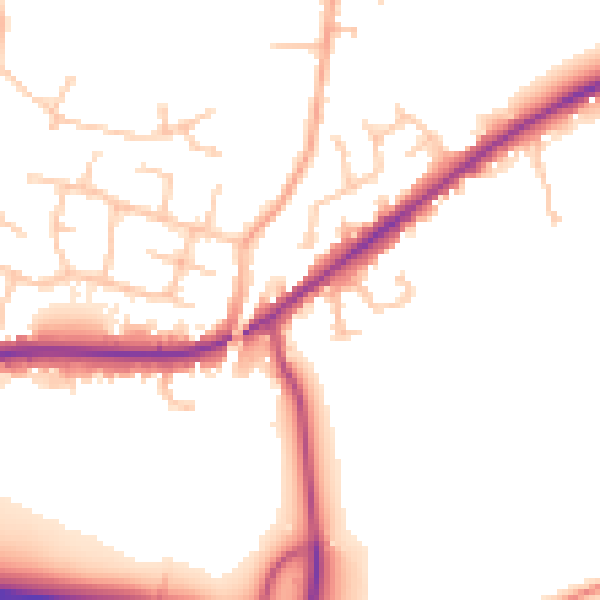 Daytime road noise heatmap for WR3 8RP