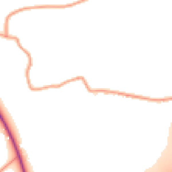 Daytime road noise heatmap for WR3 8SZ