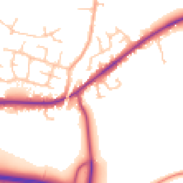 Daytime road noise heatmap for WR3 8TX