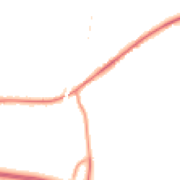 Night-time road noise heatmap for WR3 8TX