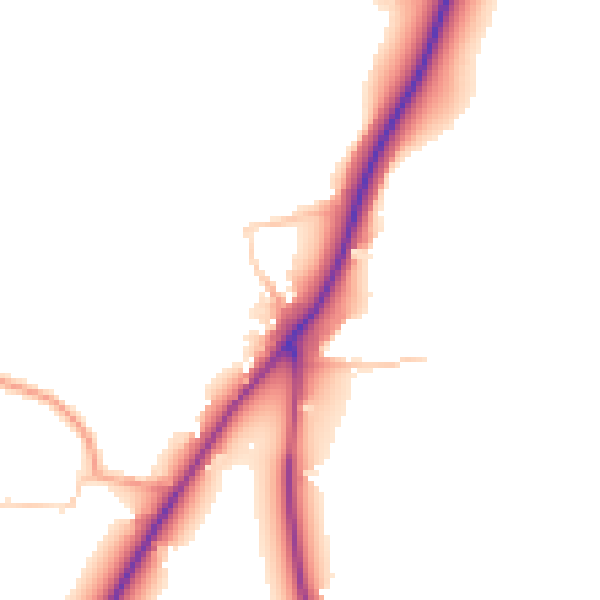 Daytime road noise heatmap for WR3 8TY