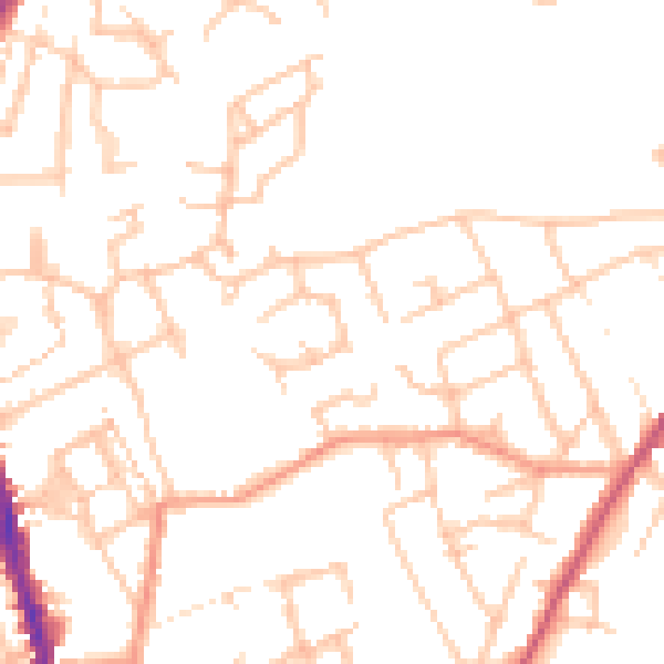 Daytime road noise heatmap for WR3 8XA