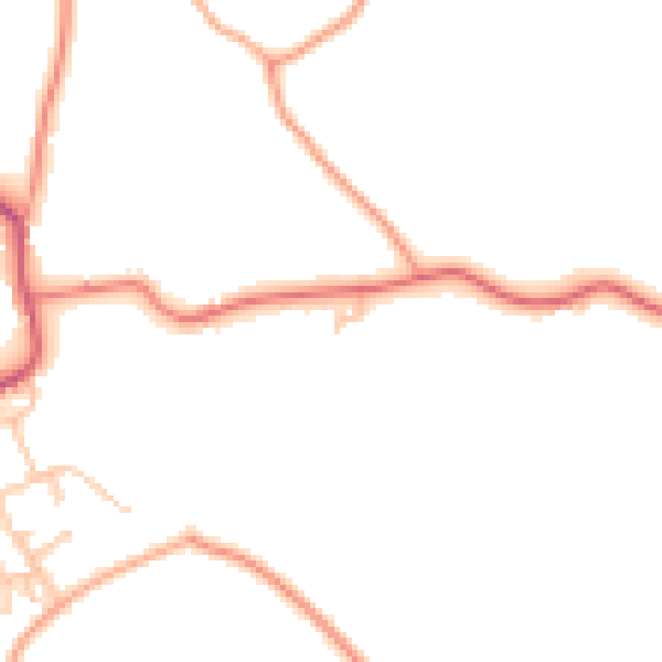 Daytime road noise heatmap for WR6 6NS