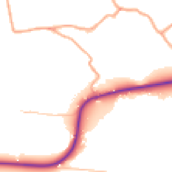 Daytime road noise heatmap for WR6 6NW