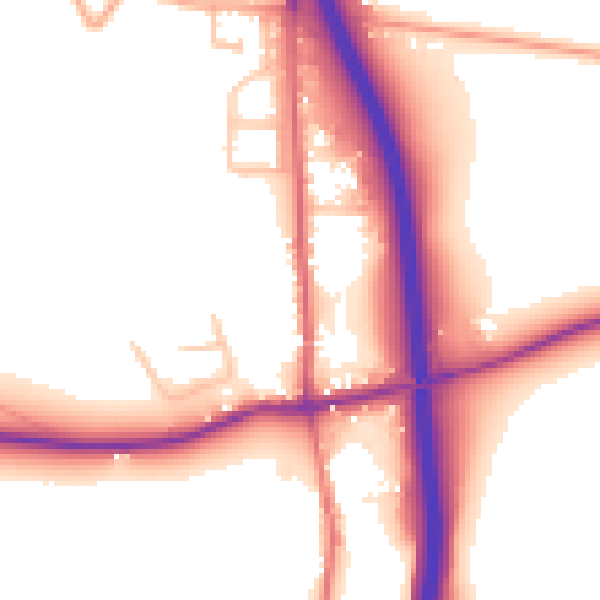 Daytime road noise heatmap for WR9 0DS